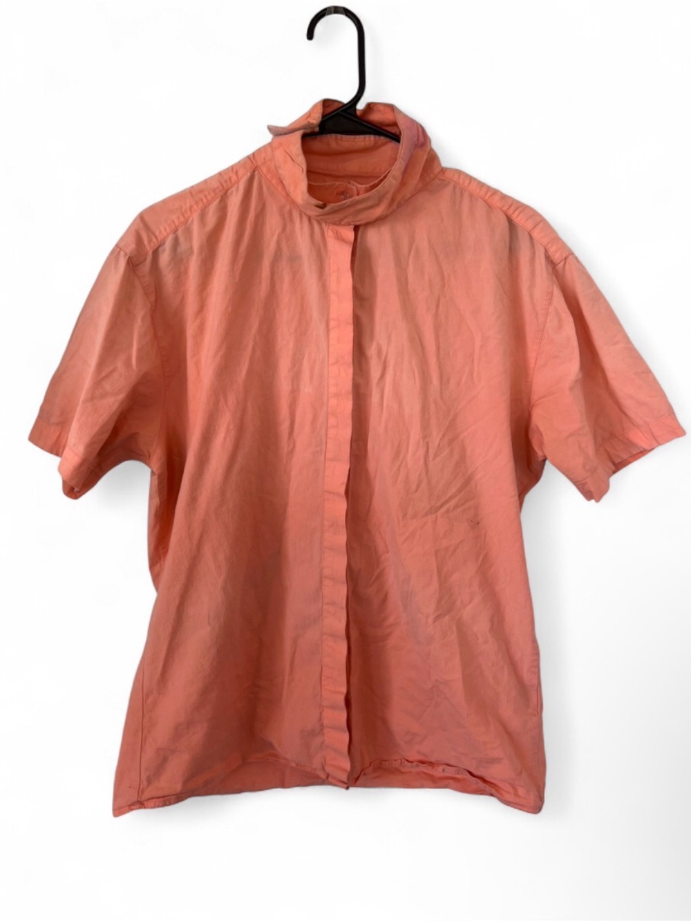 TuffRider Orange Button Up Show Shirt Short Sleeve in size 38